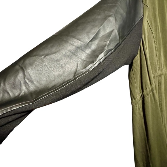 Torrid Olive Green Twill & Faux Leather Midi Length Anorak - Picture 13 of 15